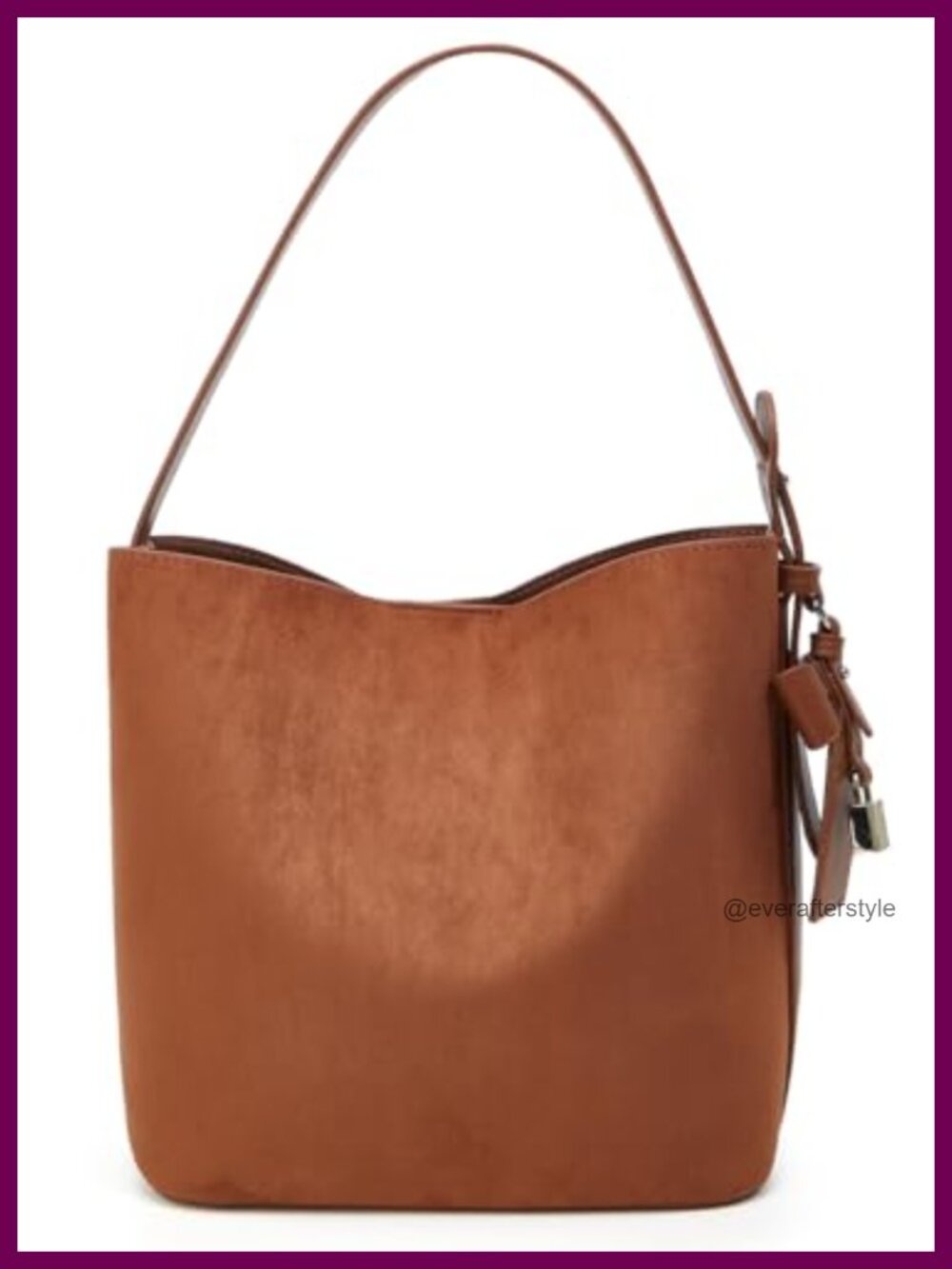 Faux Suede Bucket Bag Shoulder Crossbody Purse Small Work Tote Satchel